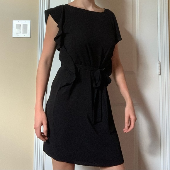 MICHAEL KORS Ruffle Little Black Dress - Picture 1 of 4